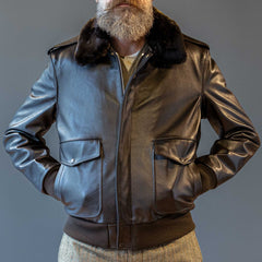 Schott NYCA - 2 aviateurs veste en cuir brun foncéVeste en cuirBritish Parts Luzern