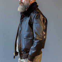 Schott NYCA - 2 aviateurs veste en cuir brun foncéVeste en cuirBritish Parts Luzern