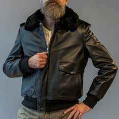 Schott NYCA - 2 aviateurs veste en cuir noirVeste en cuirBritish Parts Luzern