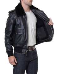 Schott NYCA - 2 aviateurs veste en cuir noirVeste en cuirBritish Parts Luzern