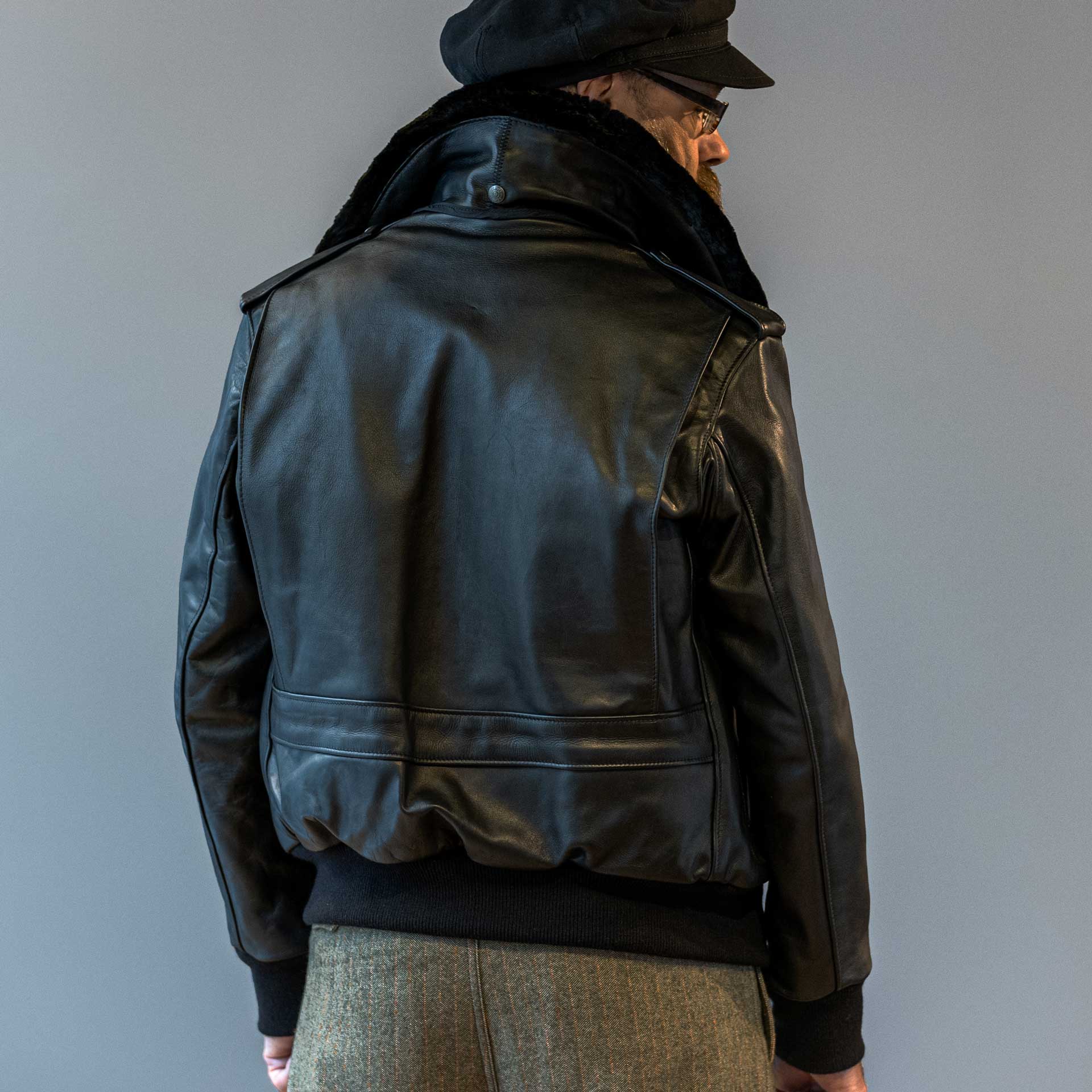 Schott NYCA - 2 aviateurs veste en cuir noirVeste en cuirBritish Parts Luzern