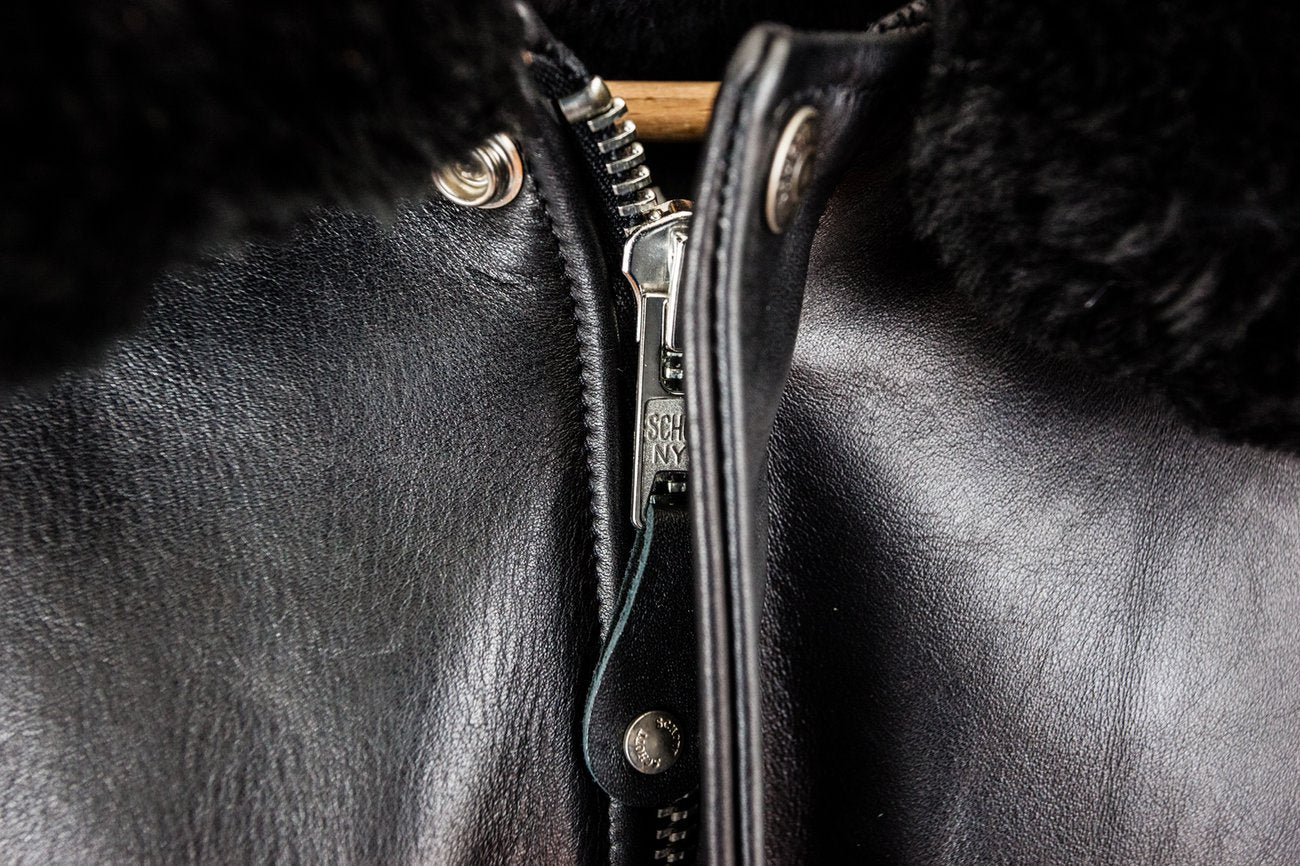 Schott NYCA - 2 aviateurs veste en cuir noirVeste en cuirBritish Parts Luzern