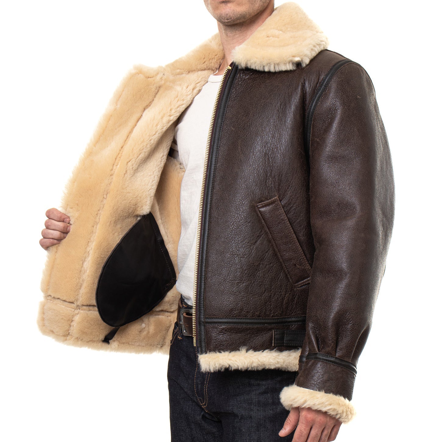 Schott NYCB - 3 Bomber blouson en cuir marronBlouson en cuirBritish Parts Luzern