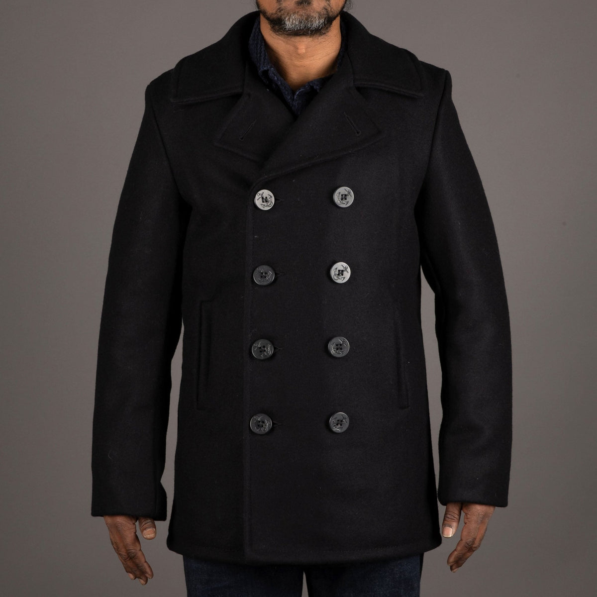 Schott NYCClassic Melton Wool Navy PeacoatManteauBritish Parts Luzern