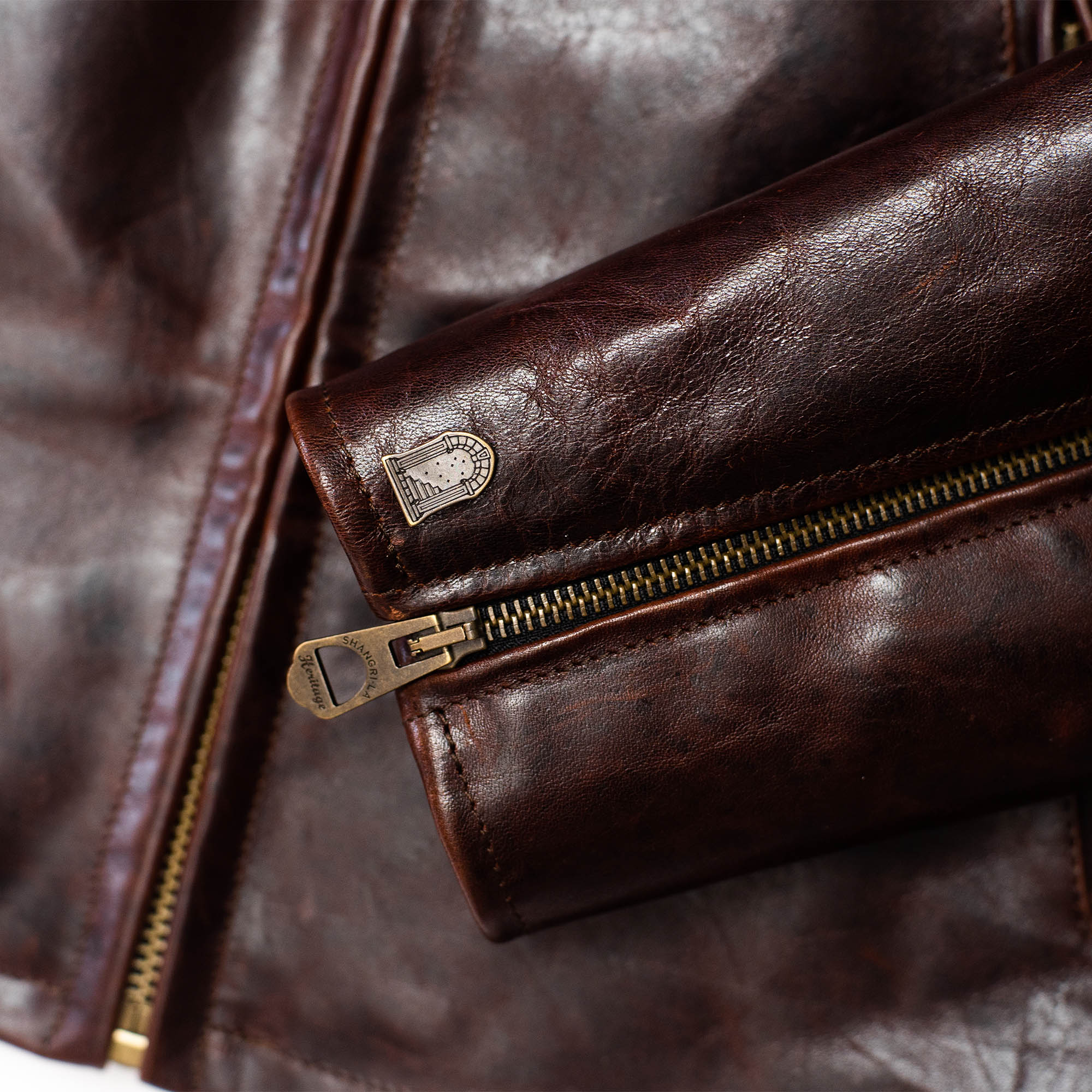 Shangri - La HeritageVarenne Horse Hide Veste en cuir WhiskeyJackenBritish Parts Luzern