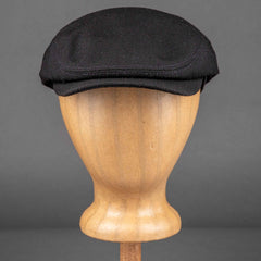Casquette plate Stetson Driver en laine vierge selvedge noire British Parts Luzern