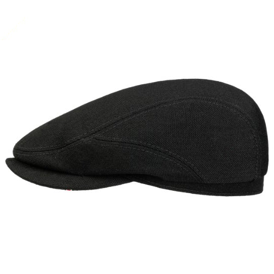 Casquette plate Stetson Driver en laine vierge selvedge noire British Parts Luzern