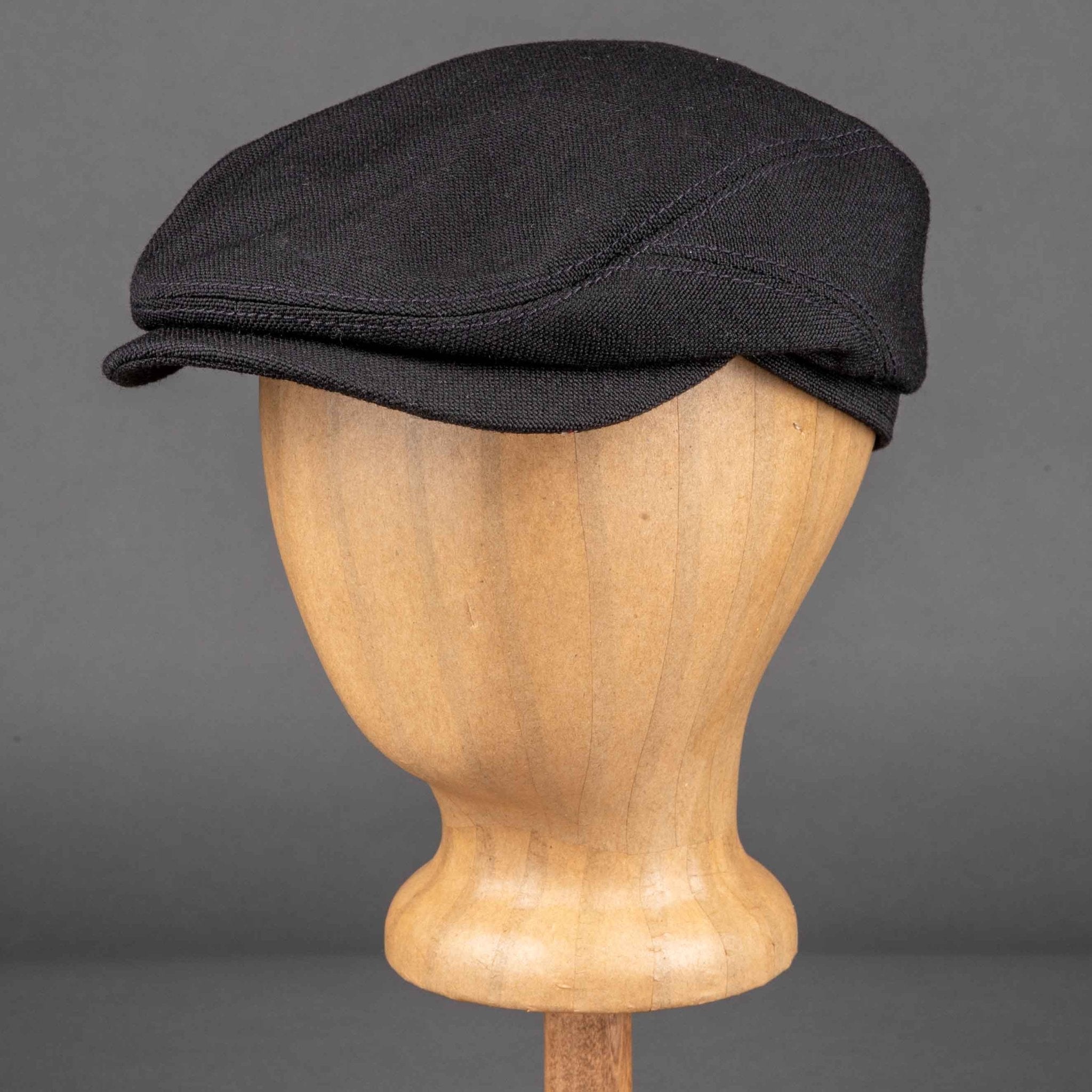Casquette plate Stetson Driver en laine vierge selvedge noire British Parts Luzern