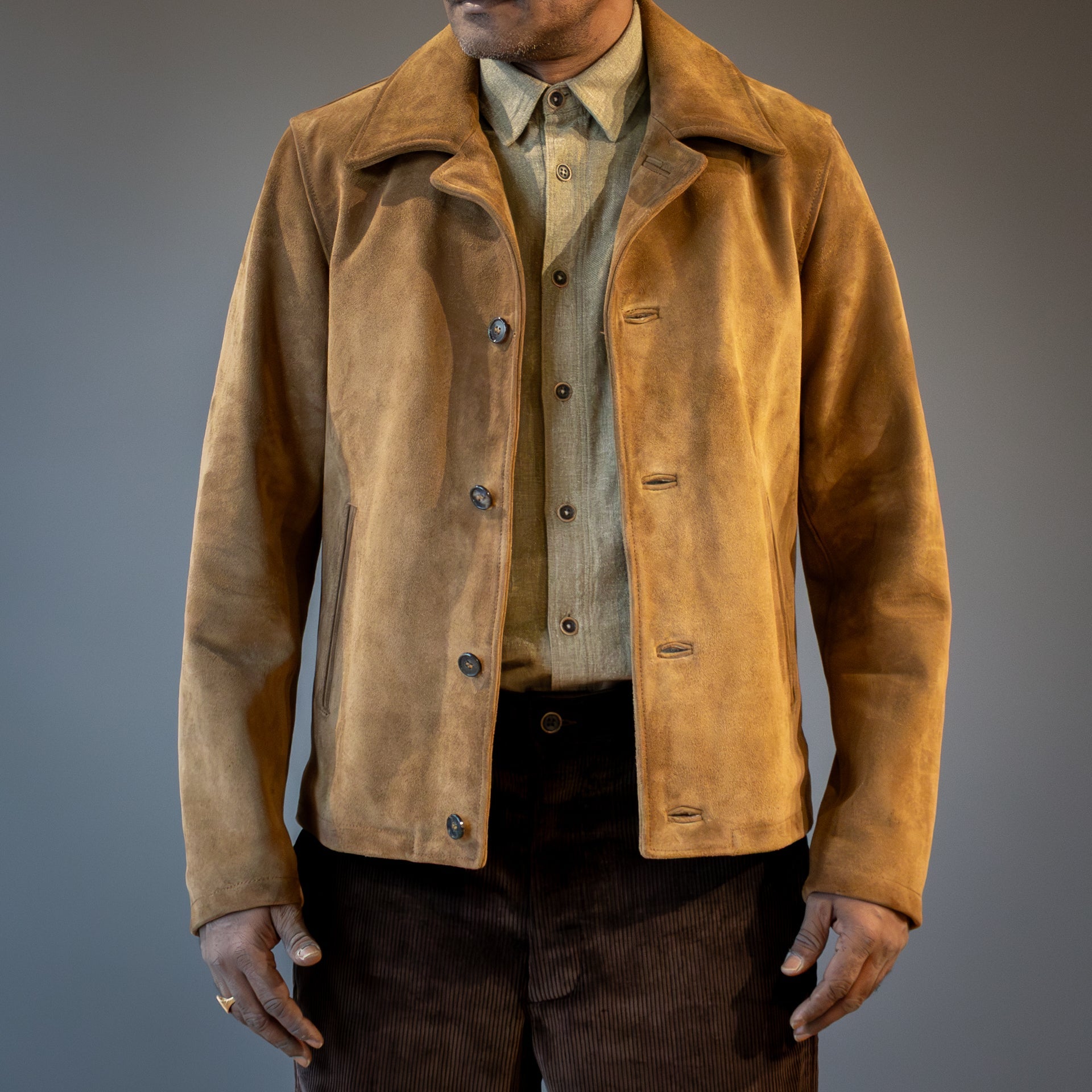 StewartFinn Lederjacke - Rough Suede TobaccoJackenBritish Parts Luzern