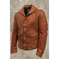 Thedi LeathersMTC - 127913 Veste en cuir de buffle CognacJackenBritish Parts Luzern