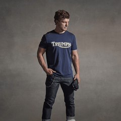 T-shirt Indigo avec joint de fourche Triumph Motorcycles, British Parts Lucerne